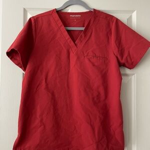 Women's Red V-Neck Top